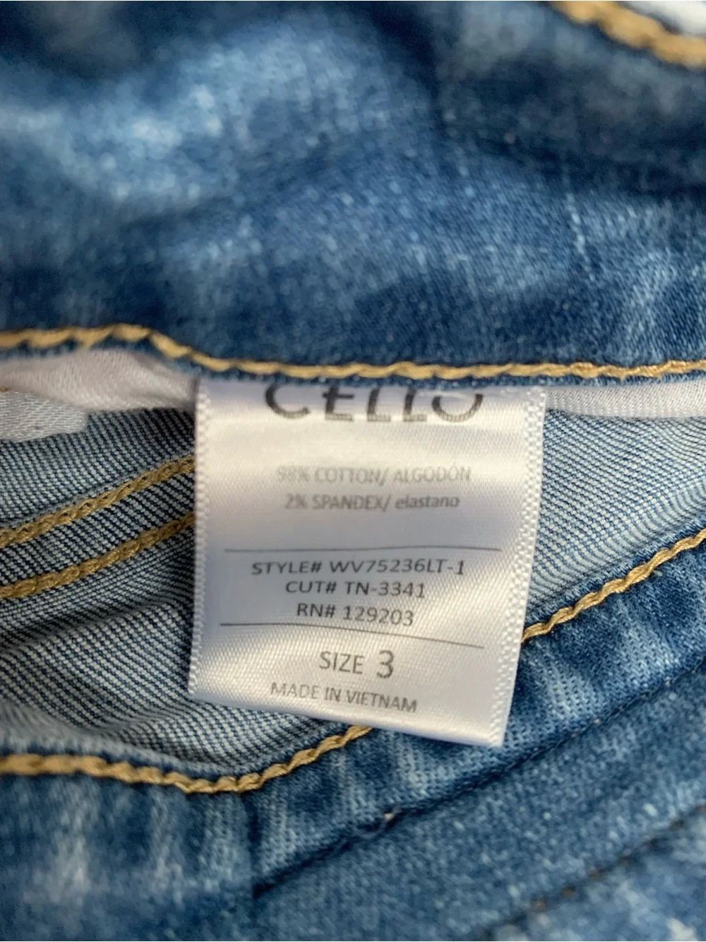 Cello Distressed Skinny Jeans Women Size 3 Blue Denim Ripped Frayed Stretch